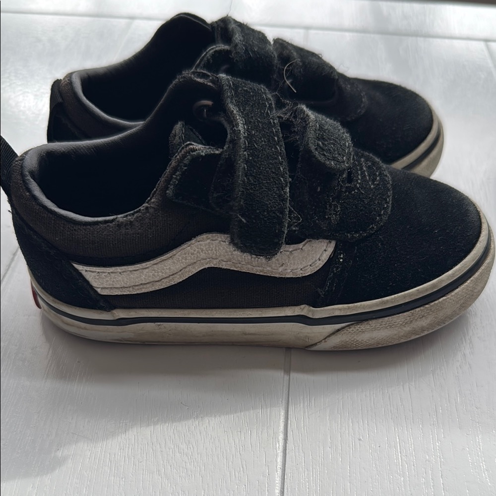 Vans Black and White Classic Velcro Sneakers